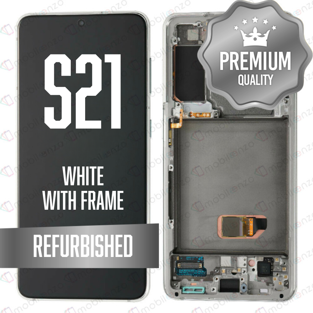 OLED Assembly for Samsung Galaxy S21 / 5G With Frame - Phantom White (Refurbished)