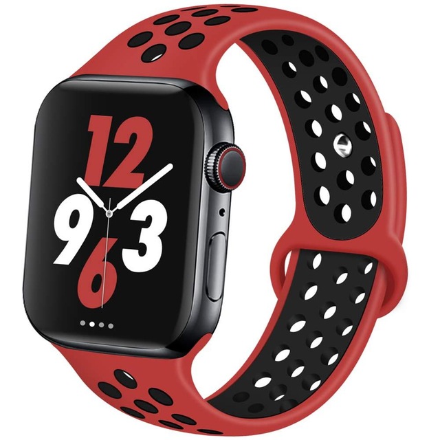 Air Silicone Band for iWatch 38/40/41mm - Red / Black