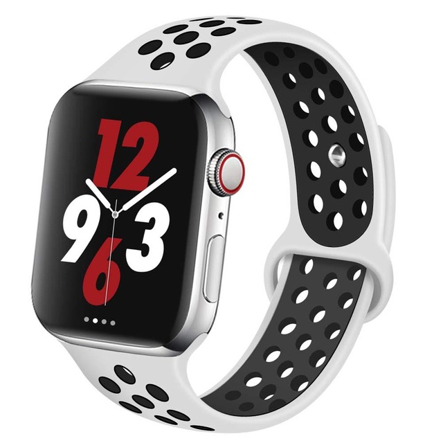 Air Silicone Band for iWatch 38mm/40mm - White / Black