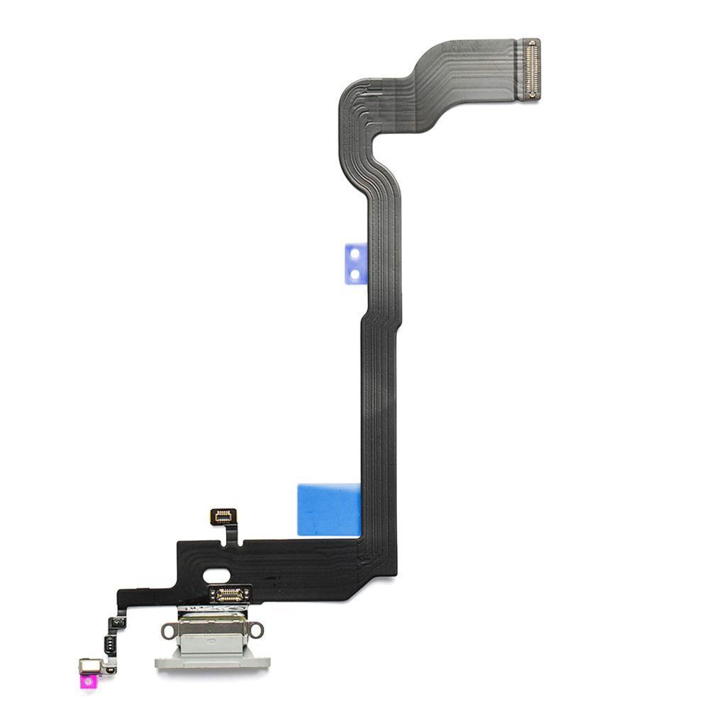 Charging Port Flex Cable For iPhone X - Silver (Aftermarket)