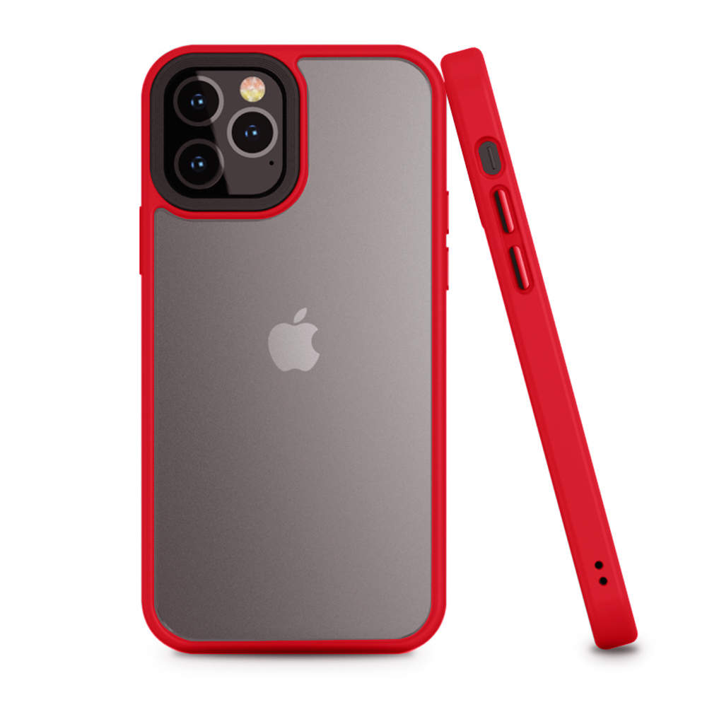 Matte Clear Color Edge Case for iPhone 12 Pro Max (6.7) - Red