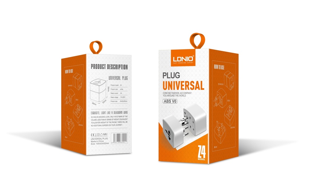 LDNIO Z4 6A Universal Travel Adapter (White)