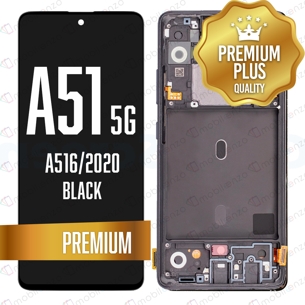 OLED Assembly For Samsung Galaxy A51 5G (A516/2020) with Frame (Non-Verizon 5G UW Frame) - Black (Premium)