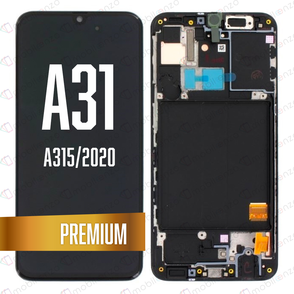 LCD Assembly for Galaxy A31 (A315/2020) with Frame - Black (Premium/Refurbished)