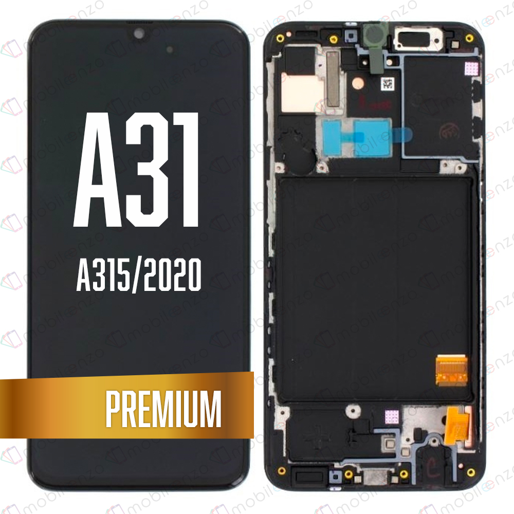 LCD Assembly for Galaxy A31 (A315/2020) with Frame - Black (Premium/Refurbished)