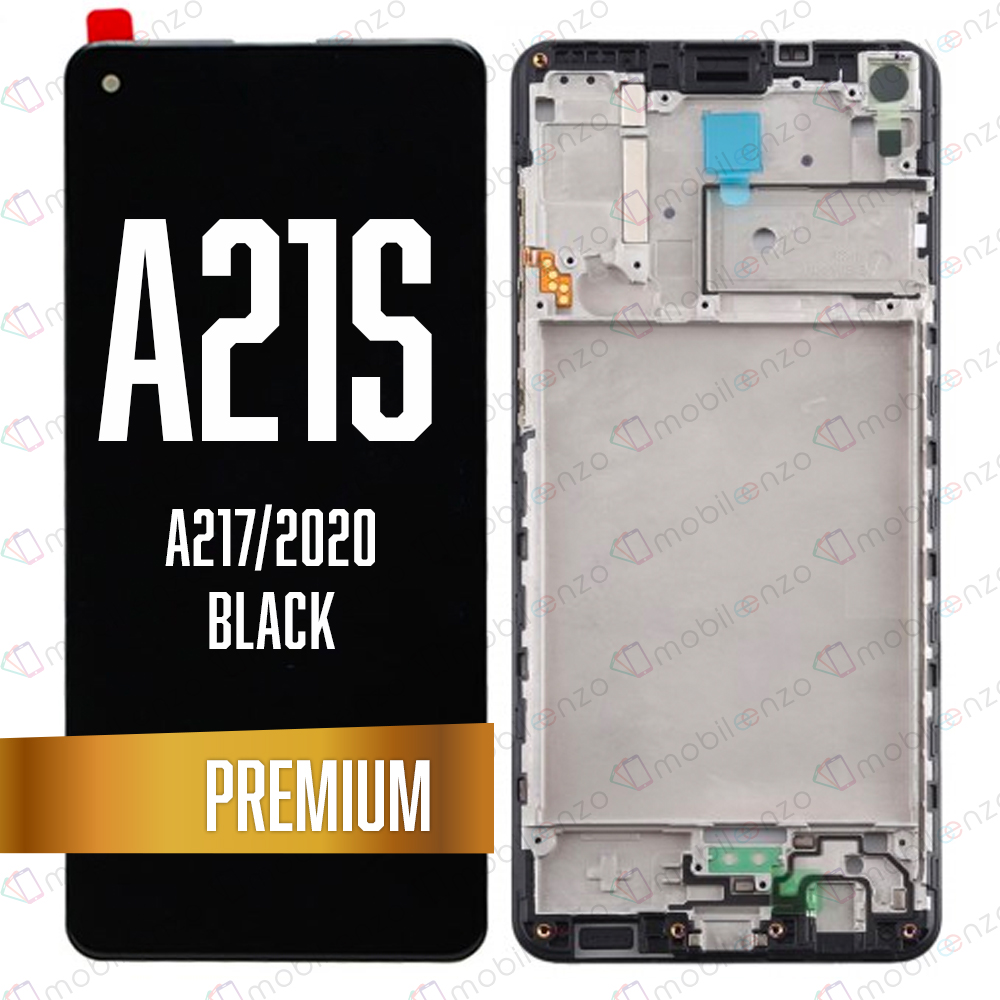 LCD Assembly for Galaxy A21S (A217/2020) with Frame - Black (Premium/Refurbished)
