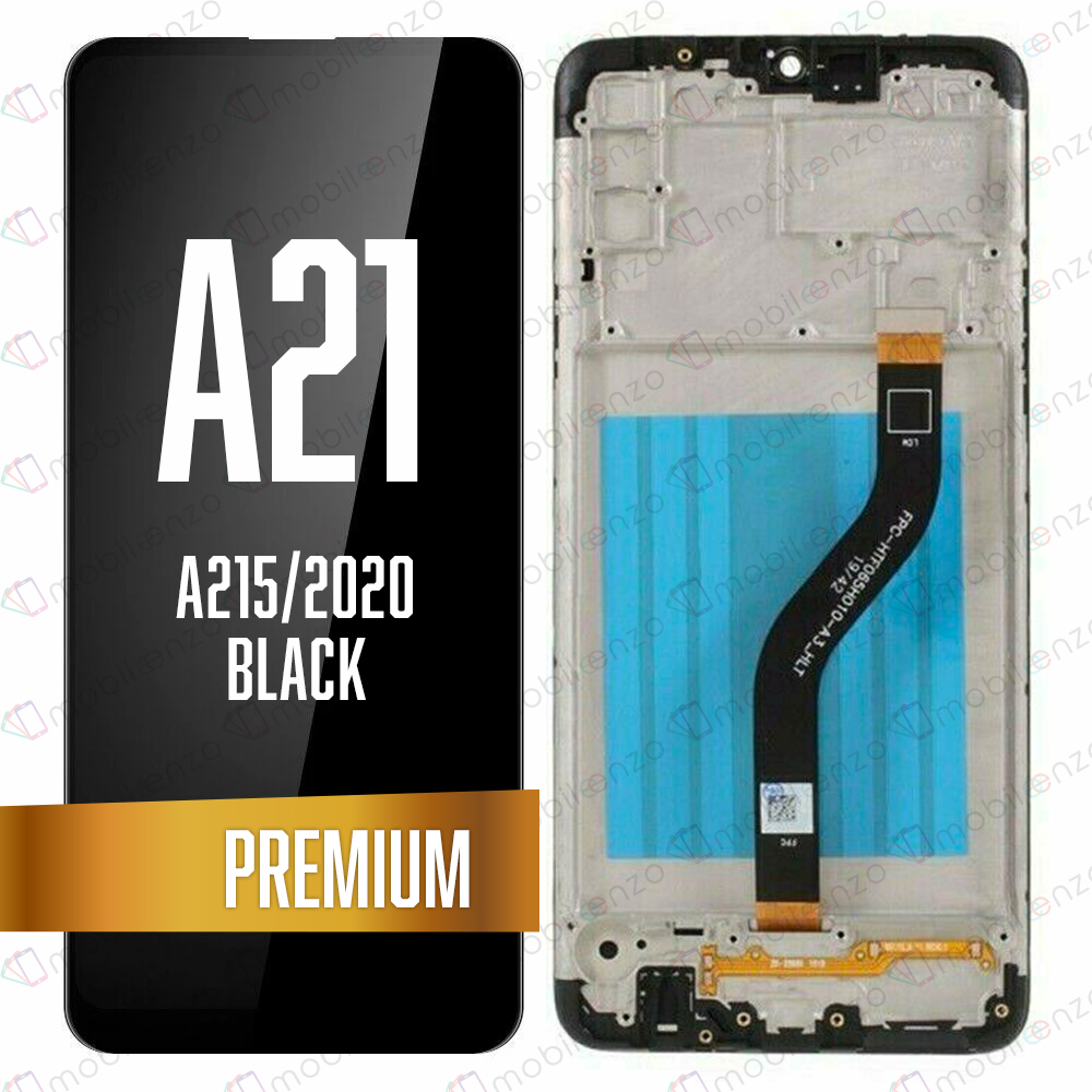 LCD Assembly for Galaxy A21 (A215/2020) with Frame - Black (Premium/Refurbished)