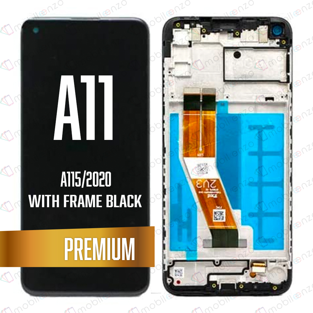 LCD Assembly with frame for Galaxy A11 (A115/2020) - Black (Premium/Refurbished) (US Version)