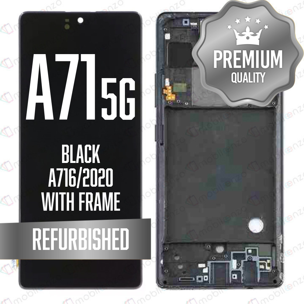 LCD Assembly for Galaxy A71 5G (A716/2020) with Frame - Black (Premium/Refurbished)