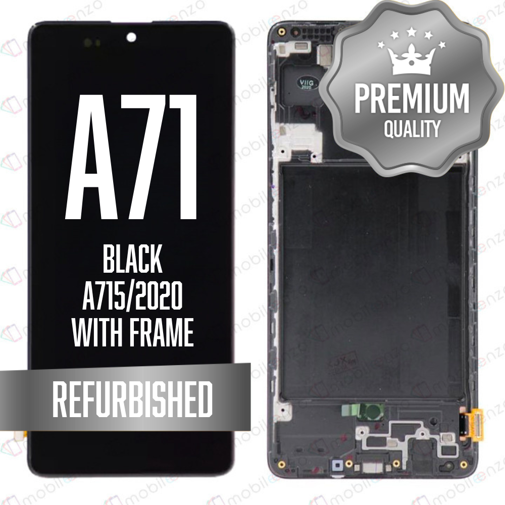 LCD Assembly for Galaxy A71 (A715/2020) with Frame - Black (Premium/Refurbished)
