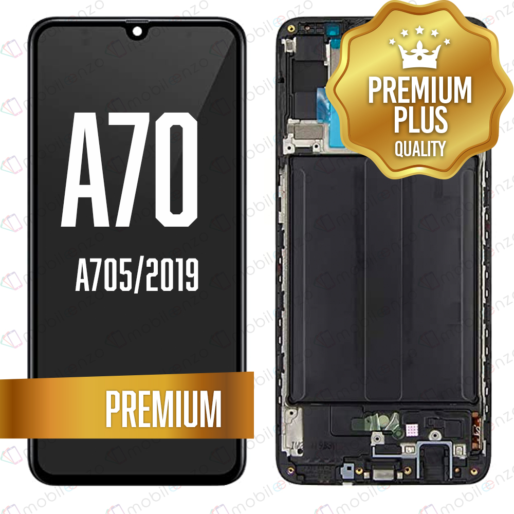 LCD Assembly for Galaxy A70 (A705/2019) with Frame - Black (Premium/Refurbished) 