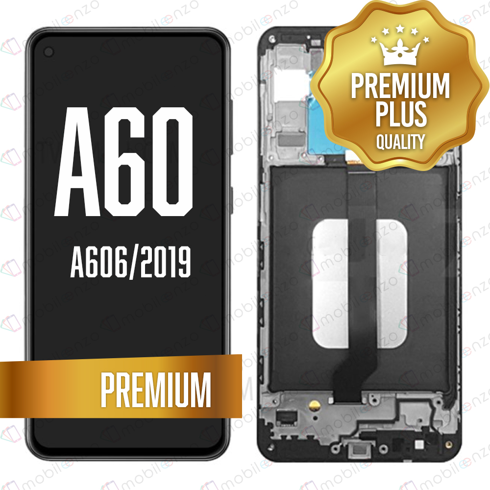 LCD Assembly for Galaxy A60 (A606/2019) with Frame - Black (Premium/Refurbished) 
