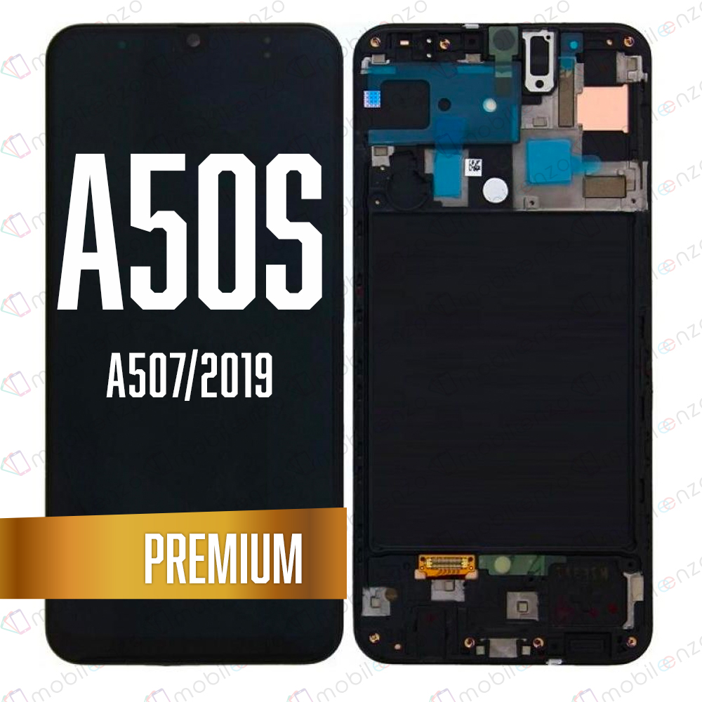 LCD Assembly for Galaxy A50S (A507/2019) with Frame - Black (Premium/Refurbished) 