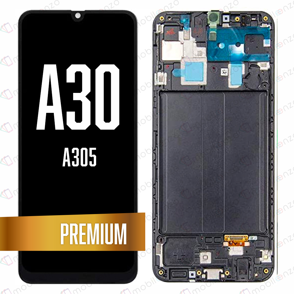 OLED Assembly For Samsung Galaxy A30 (A305) with Frame - Black (Premium) 