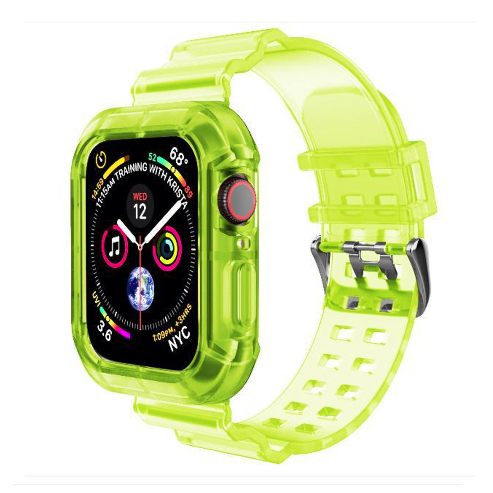 Clear Silicone Color Full Cover for iWatch Band 38/40mm - Yellow