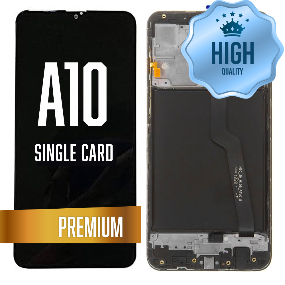 LCD Assembly for A10 (A105/2019/Single Card Version) with Frame - Black