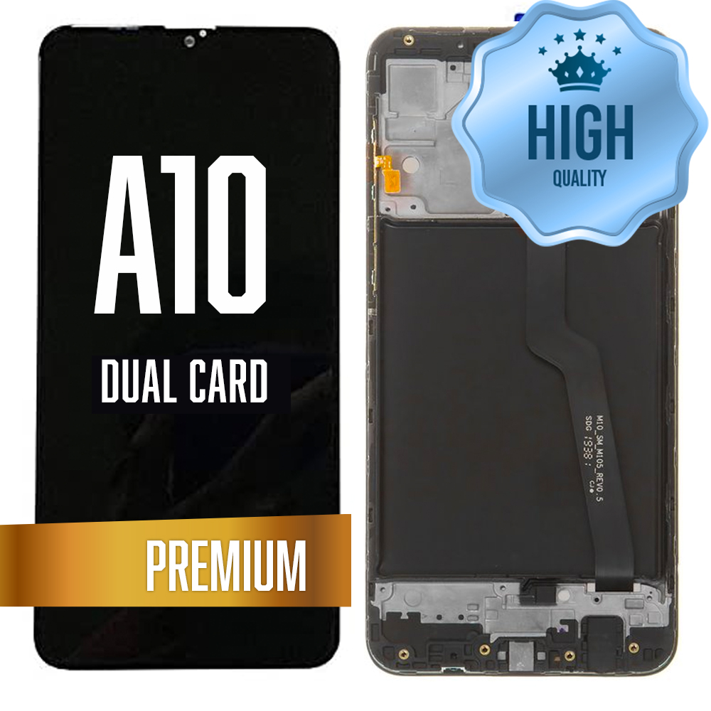 LCD Assembly For Samsung Galaxy A10 (A105/2019/Dual Card Version) with Frame - Black