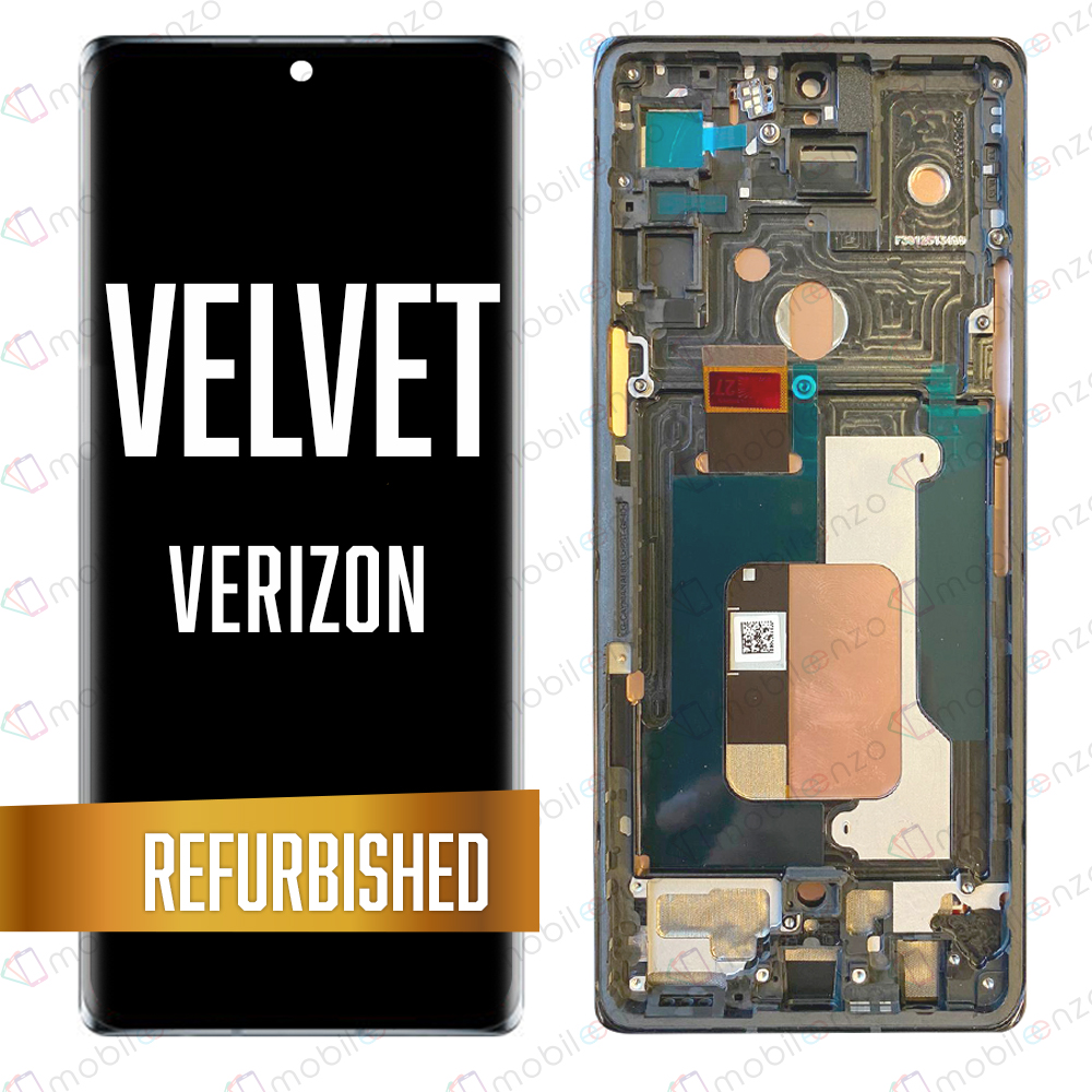 OLED ASSEMBLY WITH FRAME COMPATIBLE FOR LG VELVET 5G (NOT COMPATIBLE WITH VERIZON UW MODEL) (REFURBISHED) (GRAY)