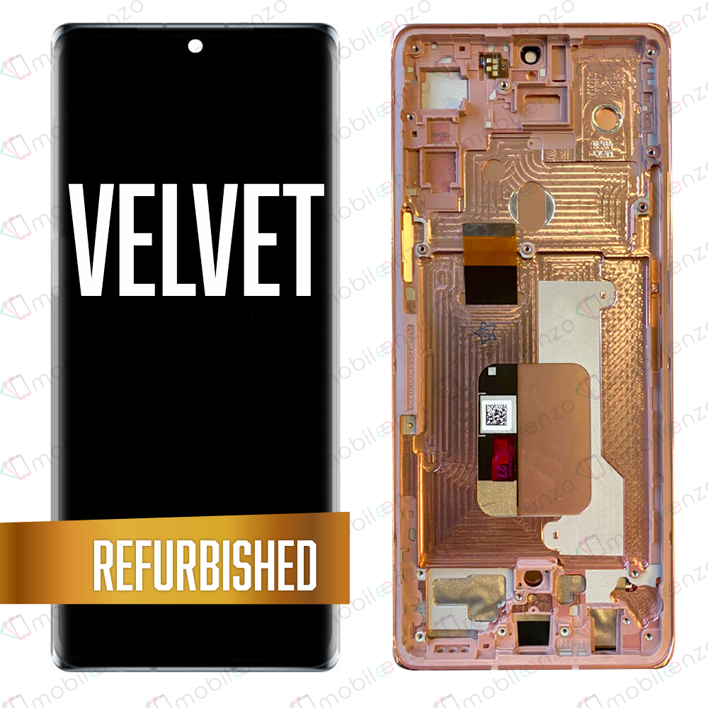 OLED ASSEMBLY WITH FRAME COMPATIBLE FOR LG VELVET 5G (NOT COMPATIBLE WITH VERIZON UW MODEL) (REFURBISHED) (Pink)