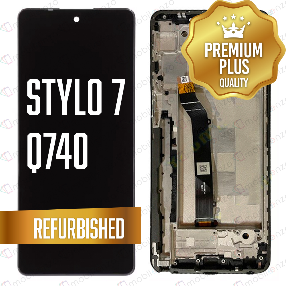 LCD ASSEMBLY WITH FRAME COMPATIBLE FOR LG STYLO 7 (Q740) (REFURBISHED) (BLACK)