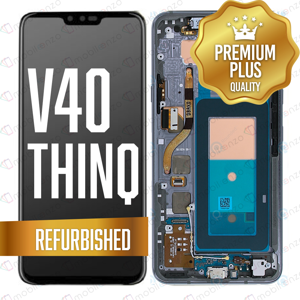 LCD ASSEMBLY WITH FRAME COMPATIBLE FOR LG V40 THINQ (REFURBISHED) (GRAY)