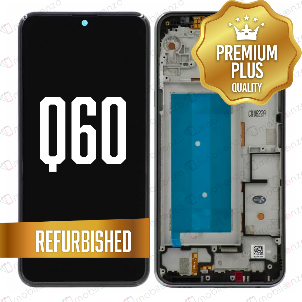 LCD Assembly With Frame For  LG Q60 (Single Card Version) / K50 (2019 / X520) (Premium) (Aurora Black)