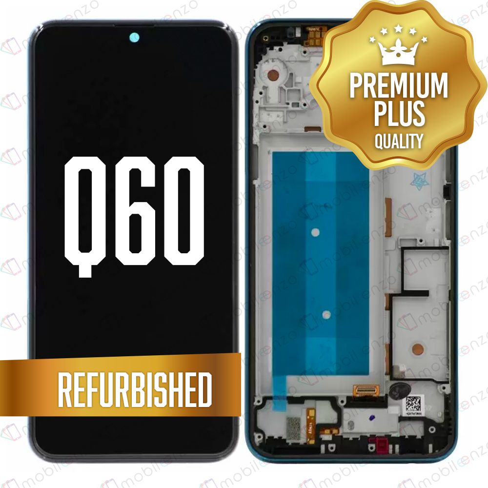 LCD Assembly With Frame For  LG Q60 (Single Card Version) / K50 (2019 / X520) (Premium) (Moroccan Blue)
