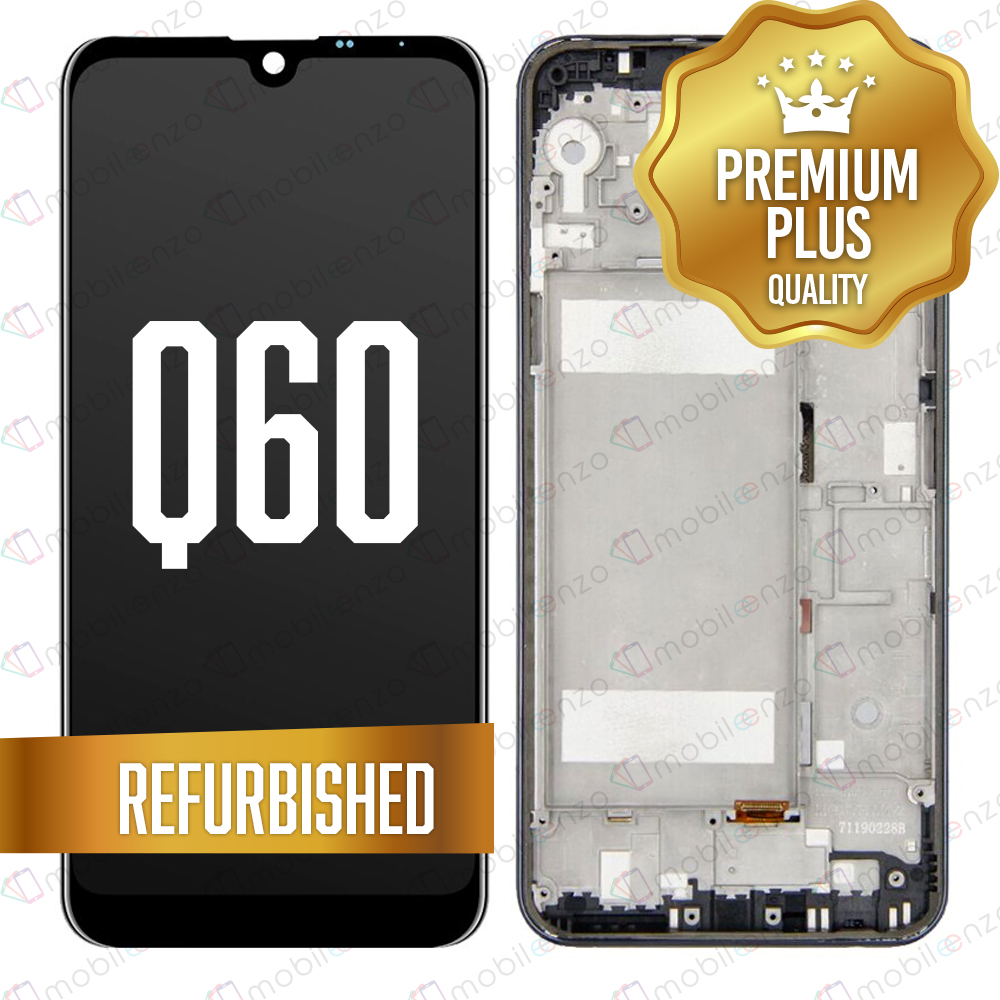 LCD ASSEMBLY WITH FRAME COMPATIBLE FOR LG Q60 (SINGLE CARD VERSION) / K50 (2019 / X520) (REFURBISHED) (SILVER)
