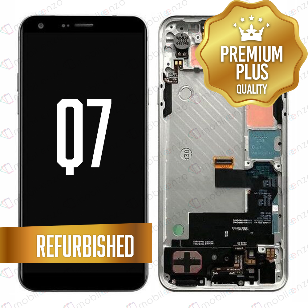 LCD ASSEMBLY WITH FRAME COMPATIBLE FOR LG Q7 / Q7 PLUS / Q7 ALPHA (REFURBISHED) (SILVER)
