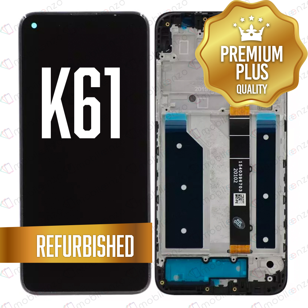 LCD ASSEMBLY WITH FRAME COMPATIBLE FOR LG K61 (REFURBISHED) (BLACK)