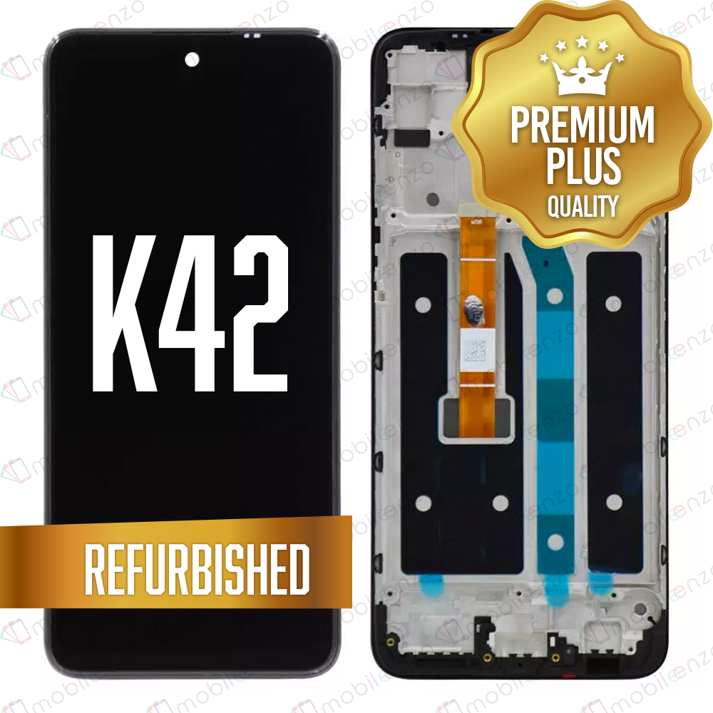 LCD ASSEMBLY WITH FRAME COMPATIBLE FOR LG K42 (REFURBISHED) (BLACK)

