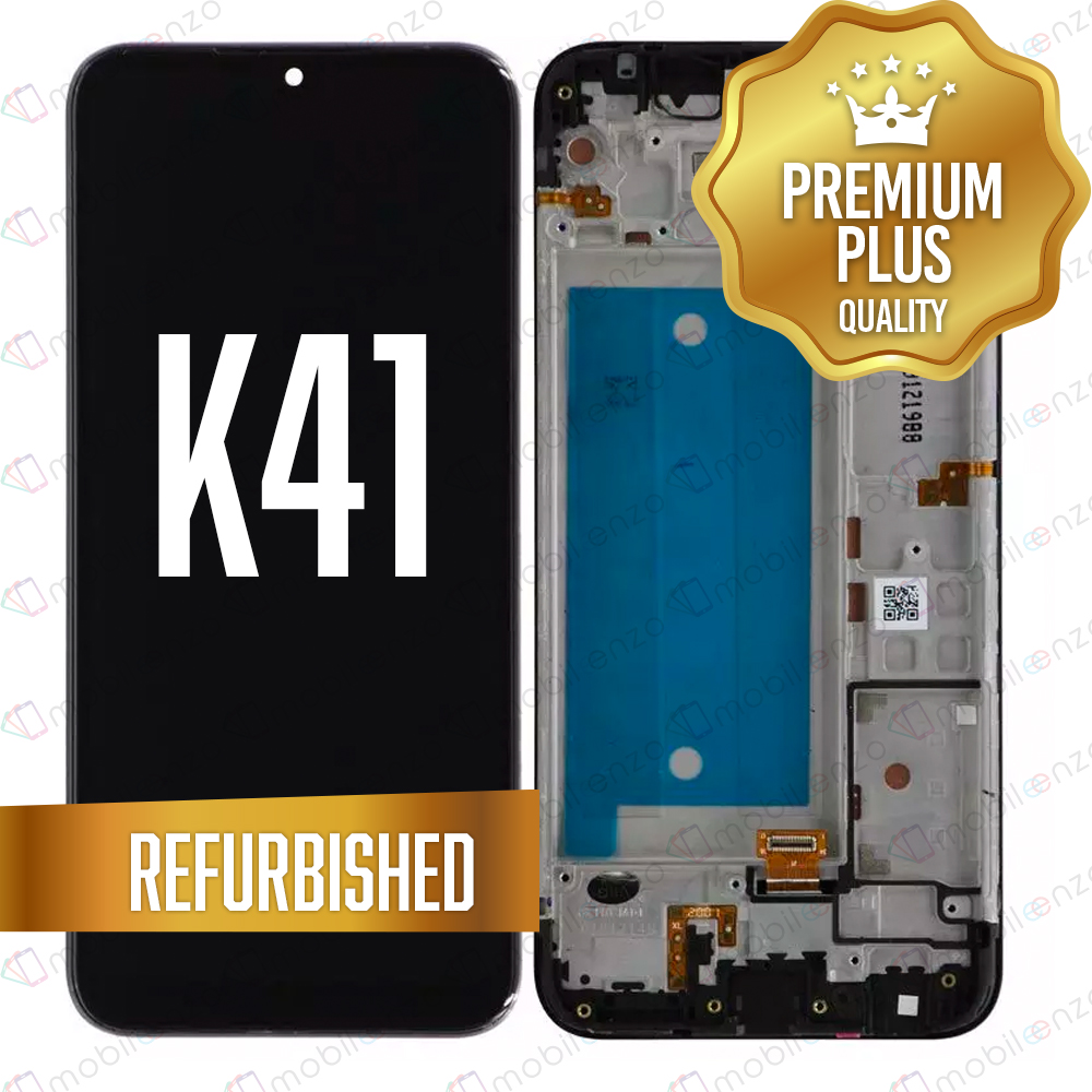 LCD ASSEMBLY WITH FRAME COMPATIBLE FOR LG K41 (K400) (REFURBISHED) (BLACK)