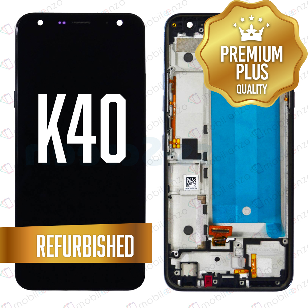 LCD ASSEMBLY WITH FRAME COMPATIBLE FOR LG K40 (2019 / X420) / K12 PLUS (REFURBISHED) (BLACK)
