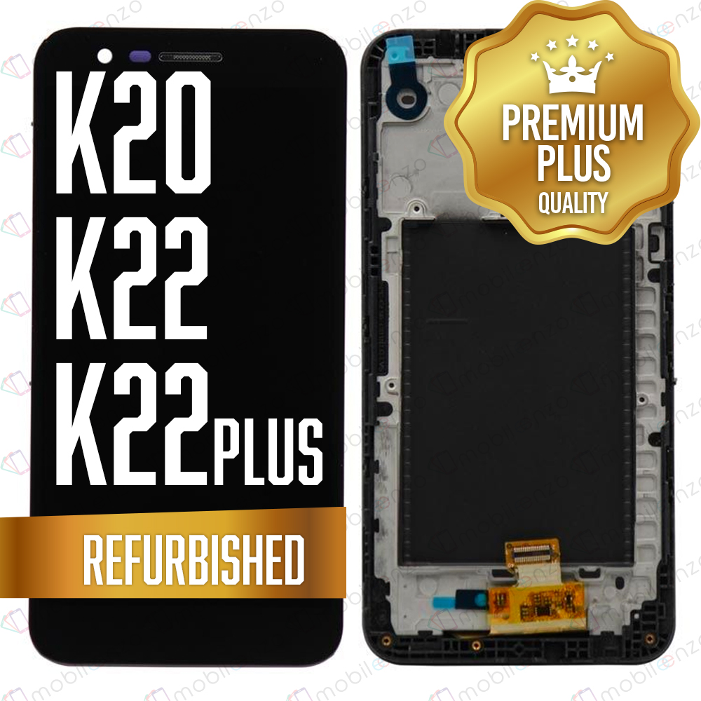 LCD ASSEMBLY WITH FRAME COMPATIBLE FOR LG K20 (2020) / K22 / K22 PLUS (K220) (REFURBISHED) (BLACK)