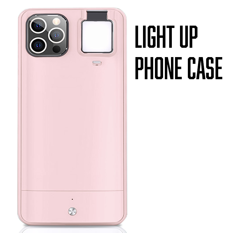Selfie Light Phone Case for iPhone 12 - Pink