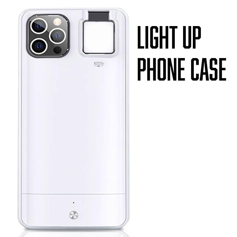 Selfie Light Phone Case for iPhone 12 - White