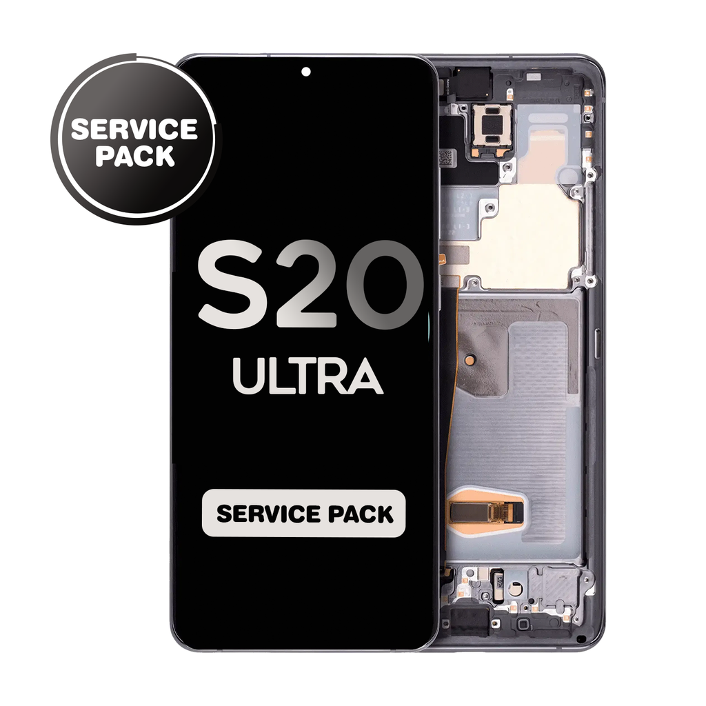OLED Assembly for Samsung Galaxy S20 Ultra (G988) with Frame - Cosmic Gray (Service Pack)