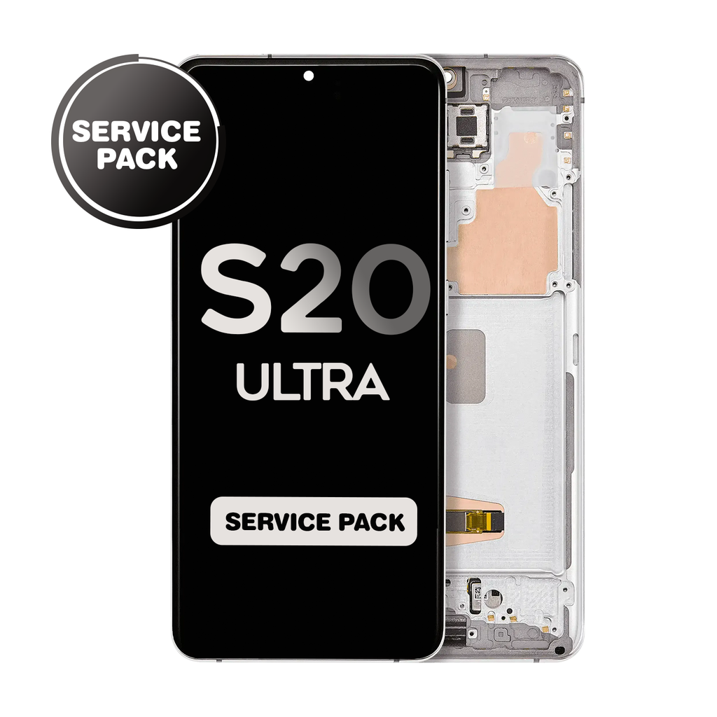 OLED Assembly for Samsung Galaxy S20 Ultra (G988) with Frame - Cloud White (Service Pack)
