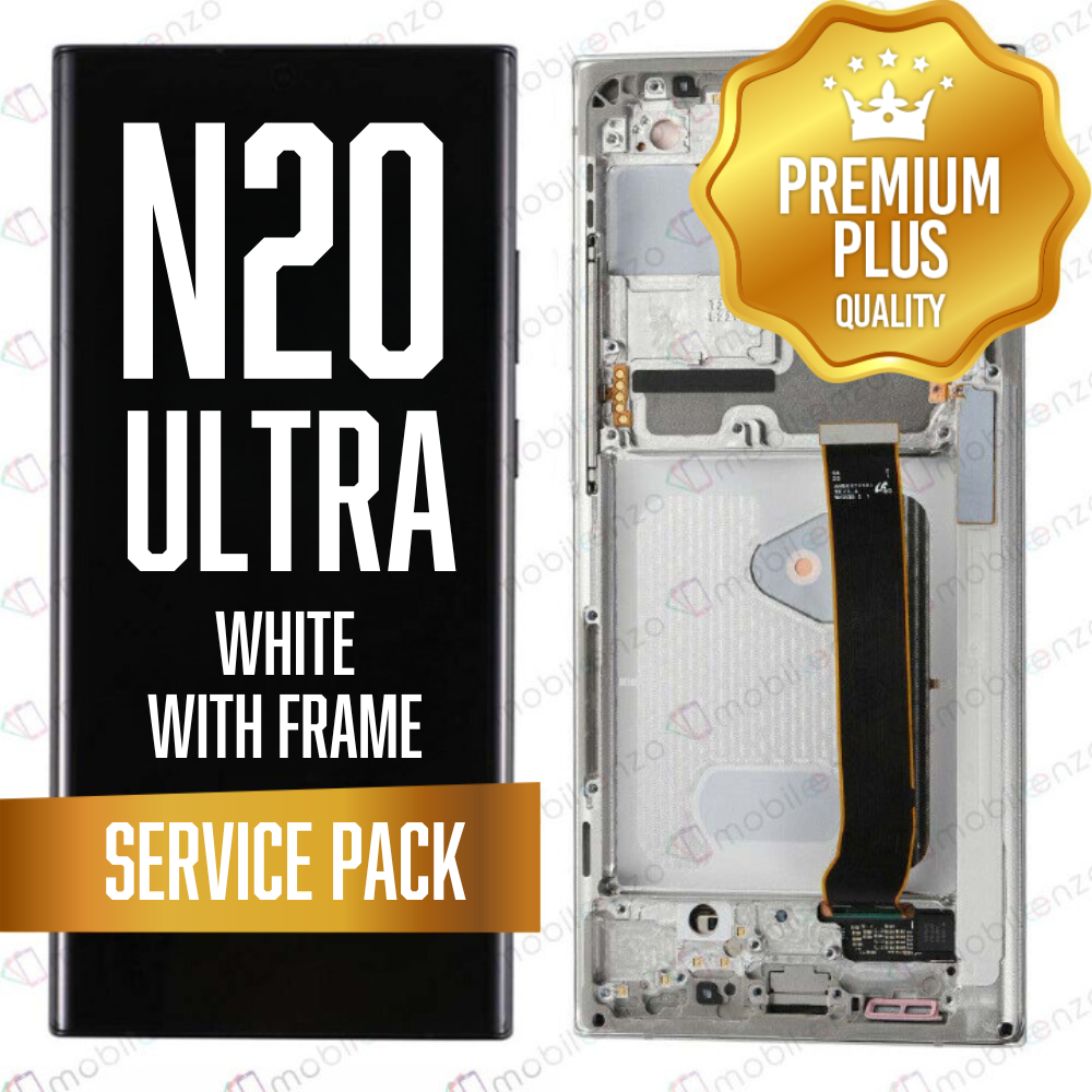 OLED Assembly for Samsung Galaxy Note 20 Ultra 5G (N986) with Frame - White (Service Pack)