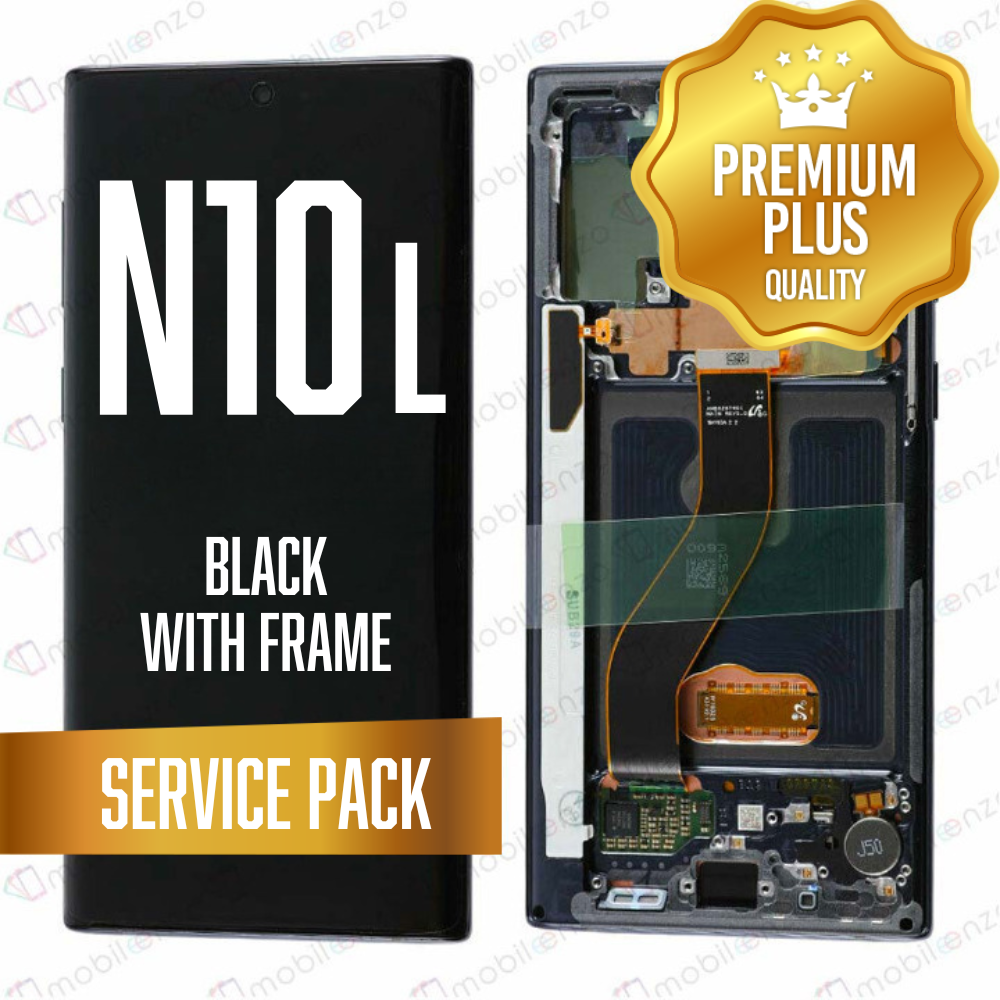 LCD Assembly for Note 10 Lite with Frame - Black (Service Pack)