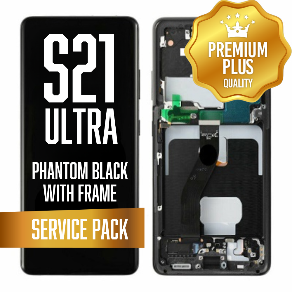 OLED Assembly for Samsung Galaxy S21 Ultra 5G With Frame - Phantom Black (Service Pack)