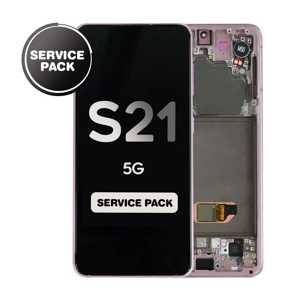 OLED Assembly for Samsung Galaxy S21 5G (G991) with Frame - Phantom Violet (Service Pack)