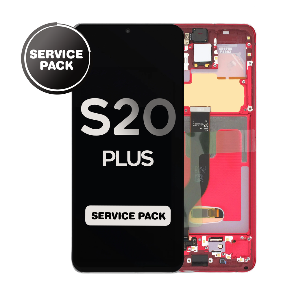 OLED Assembly for Samsung Galaxy S20 Plus 5G (G985 / G986) with Frame - Aura Red (Service Pack)