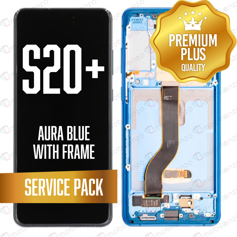 OLED Assembly for Samsung Galaxy S20 Plus / 5G With Frame - Aura Blue (Service Pack)