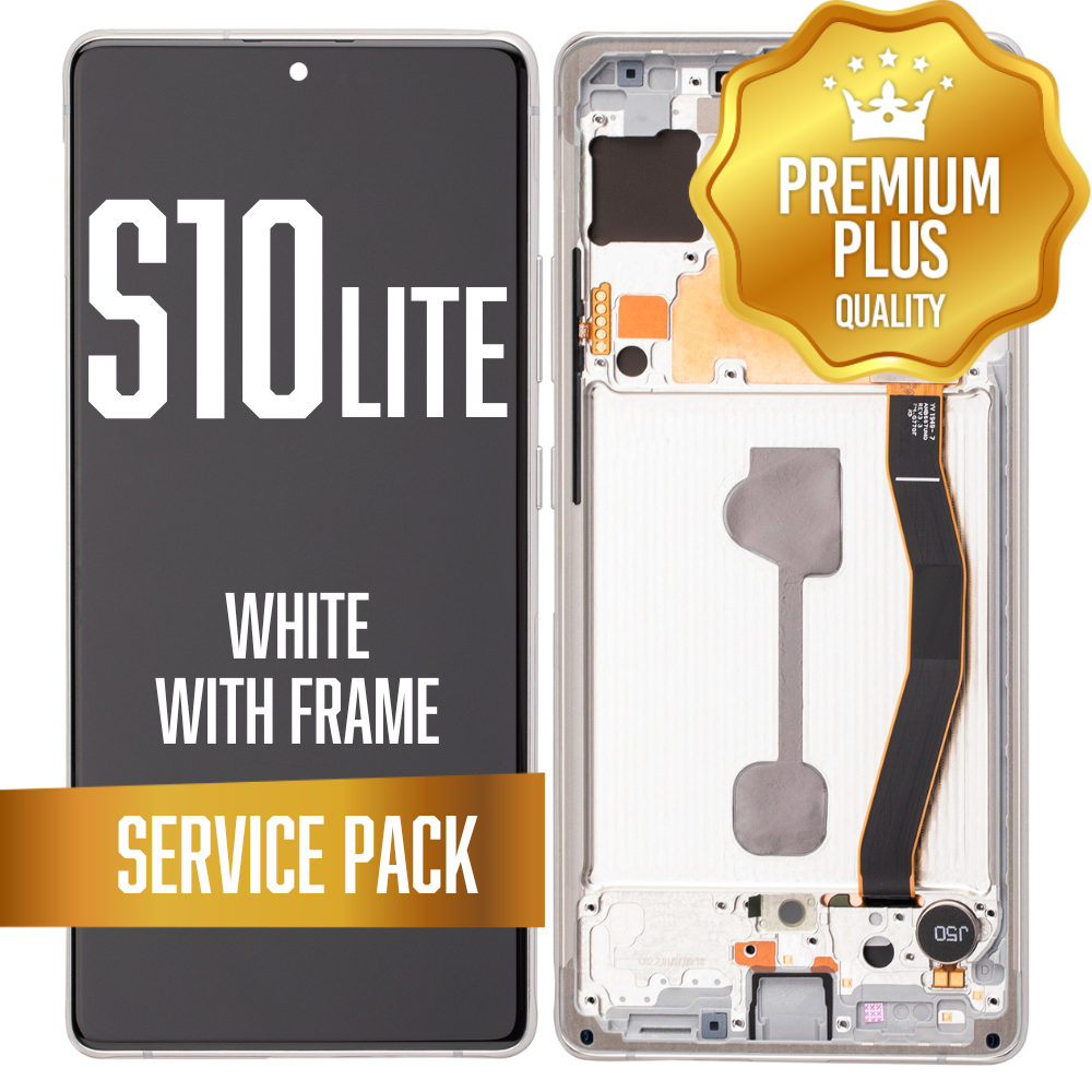LCD Assembly for Samsung Galaxy S10 Lite With Frame - White (Service Pack)