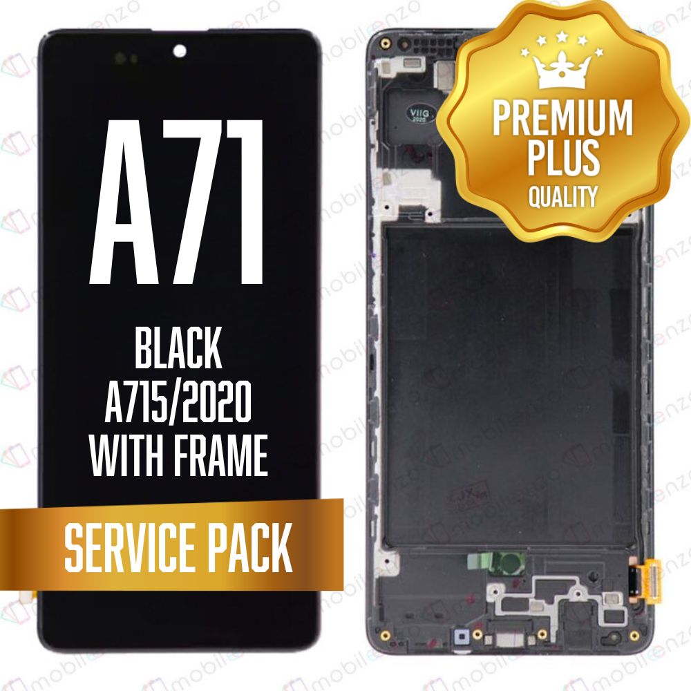 OLED Assembly For Samsung Galaxy A71 (A715/2020) with Frame - Black (Service Pack)