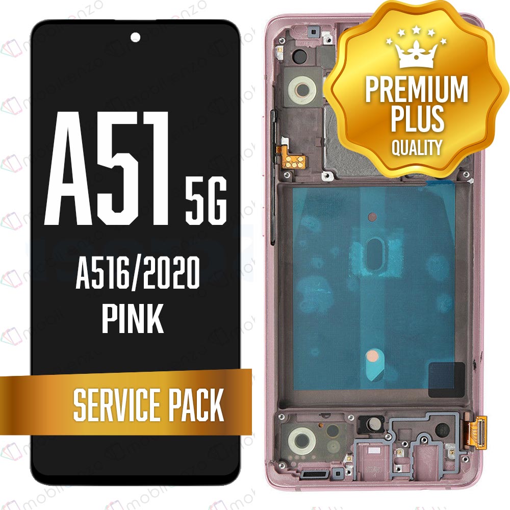 LCD Assembly for Galaxy A51 5G (A516/2020) with Frame - Pink (Service Pack)