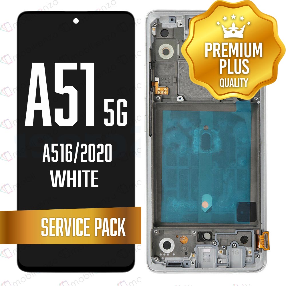 OLED Assembly For Samsung Galaxy A51 5G (A516/2020) with Frame (Non-Verizon 5G UW Frame) - White (Service Pack)