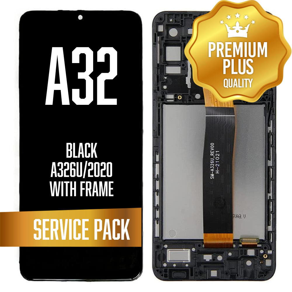 LCD Assembly for Samsung Galaxy A32 (A326B / 2021) with Frame - Black (Service Pack) (International Version)
