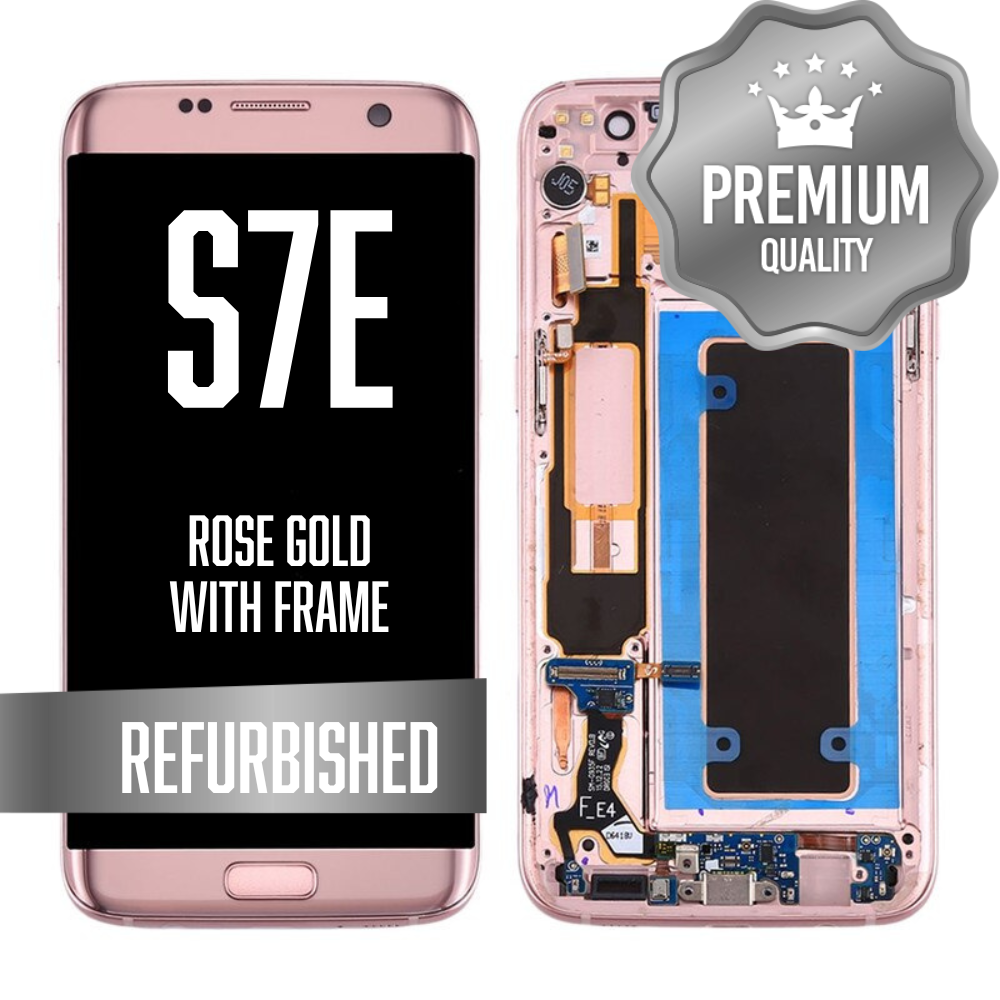 LCD for Samsung Galaxy S7 Edge With Frame - Rose Gold (Refurbished)